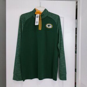 New with tag, NFL Green Bay Packers Mock Neck Quarter Zip Shirt Jersey M
